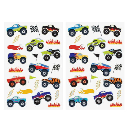 GLOWING MONSTER TRUCKS  tattoo pack