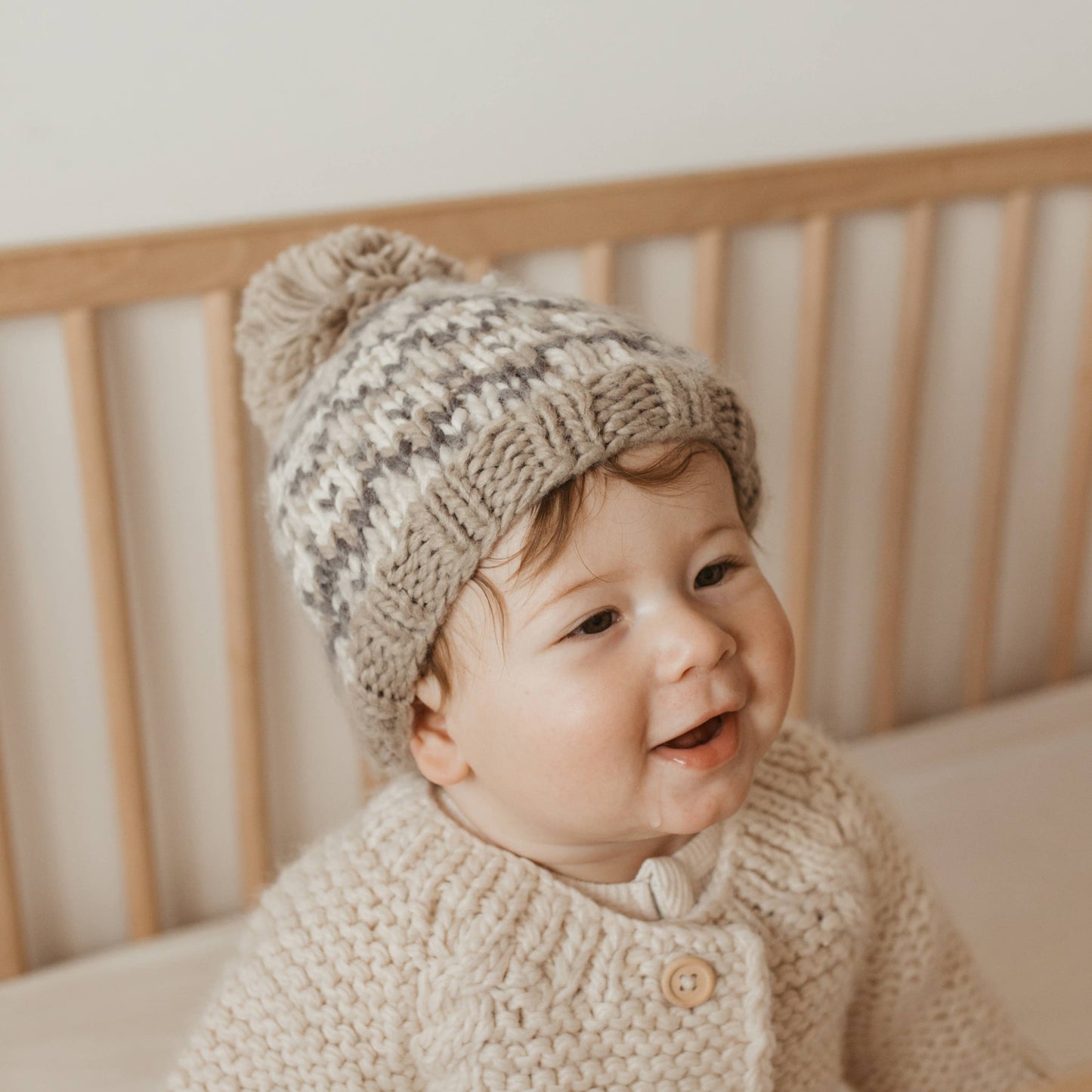 Fairisle Pebble Beanie Hat: Medium (6-24 months)