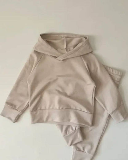 Hooded Jogger Set Tan