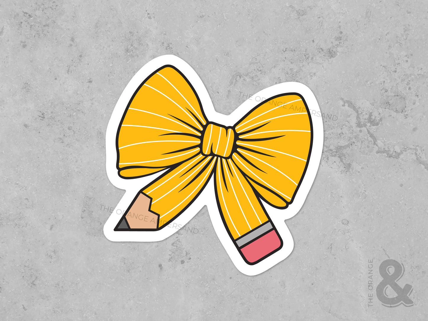 Back to School Coquette Pencil Bow Sticker