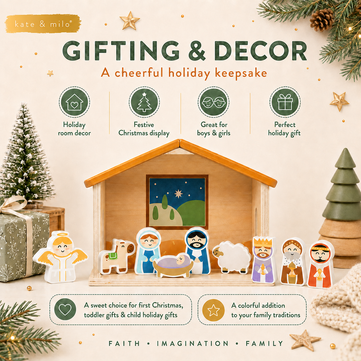Wood Nativity Play Set