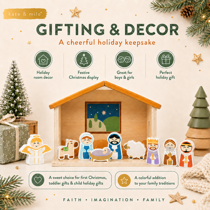 Wood Nativity Play Set