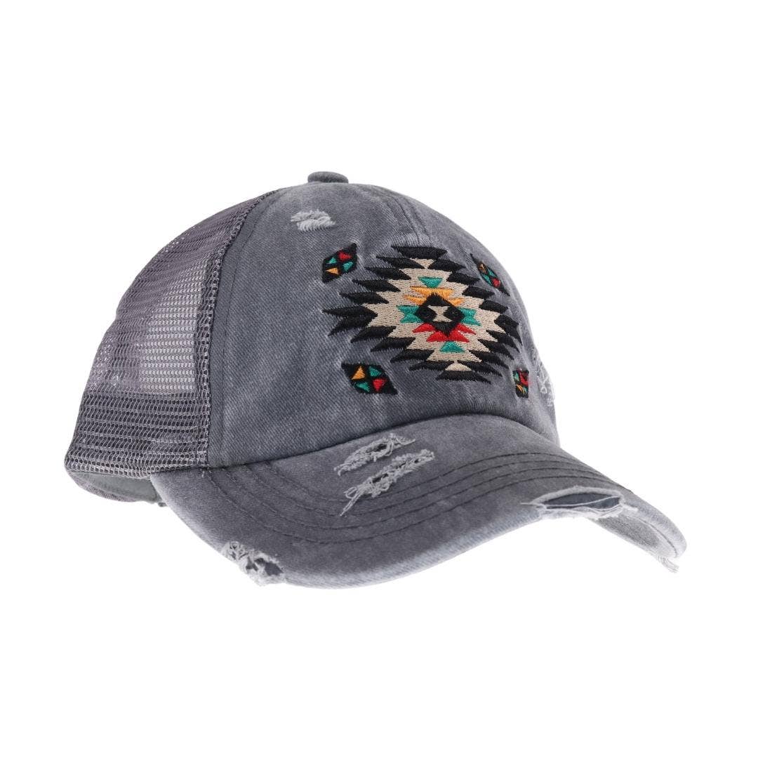 Distressed Aztec Cap Pink