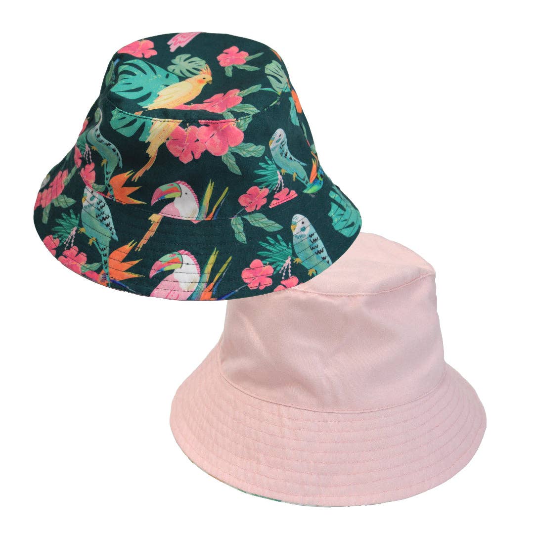 Tropical Birds Reversible Bucket Hat