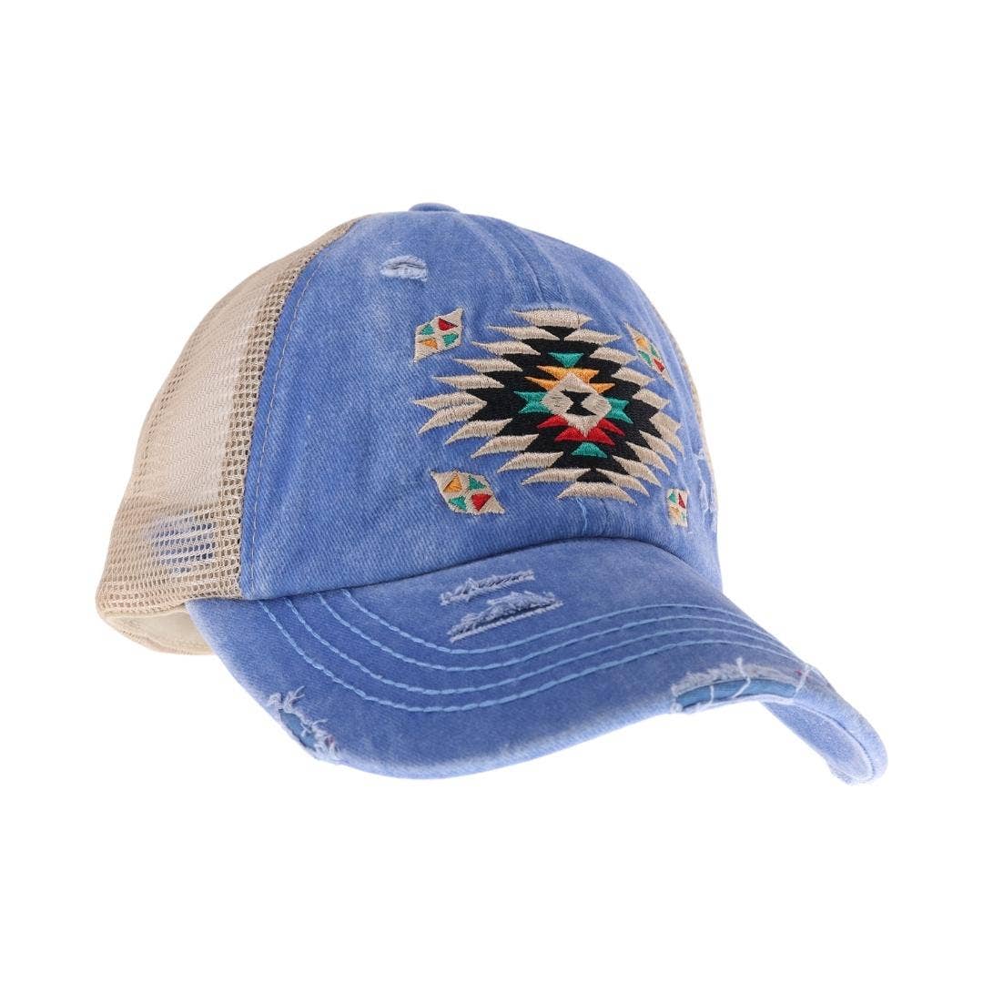 Distressed Aztec Cap Pink