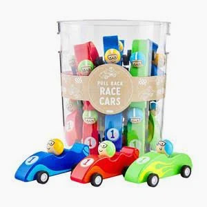 Pull Back Wooden Race Cars