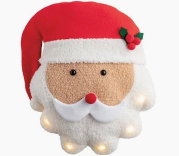Santa Sherpa Pillow Light Up