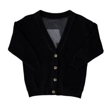 Kids Unisex Knit Cardi- Black Lightening Bolt