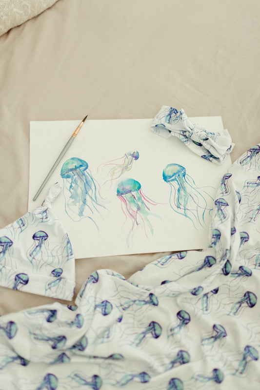 Peanut Butter &... Jellyfish Swaddle (47"x47")WM