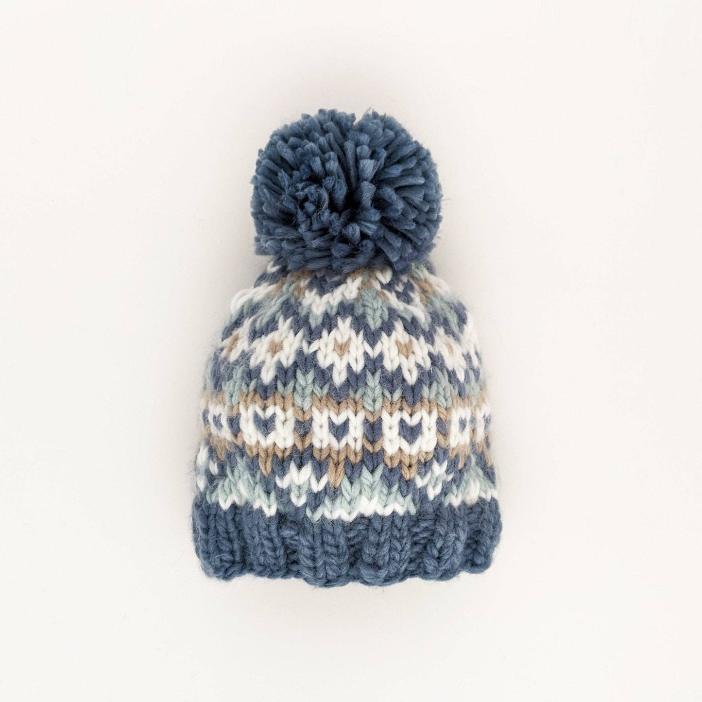 Fairisle Slate Beanie Hat: Medium (6-24 months)