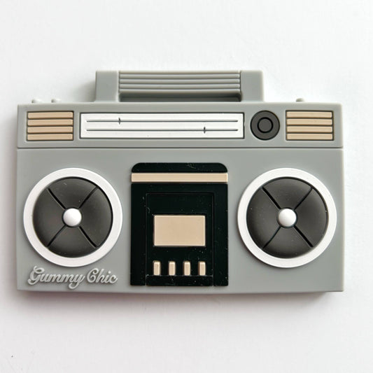 Boom Box Silicone Teether - Grey