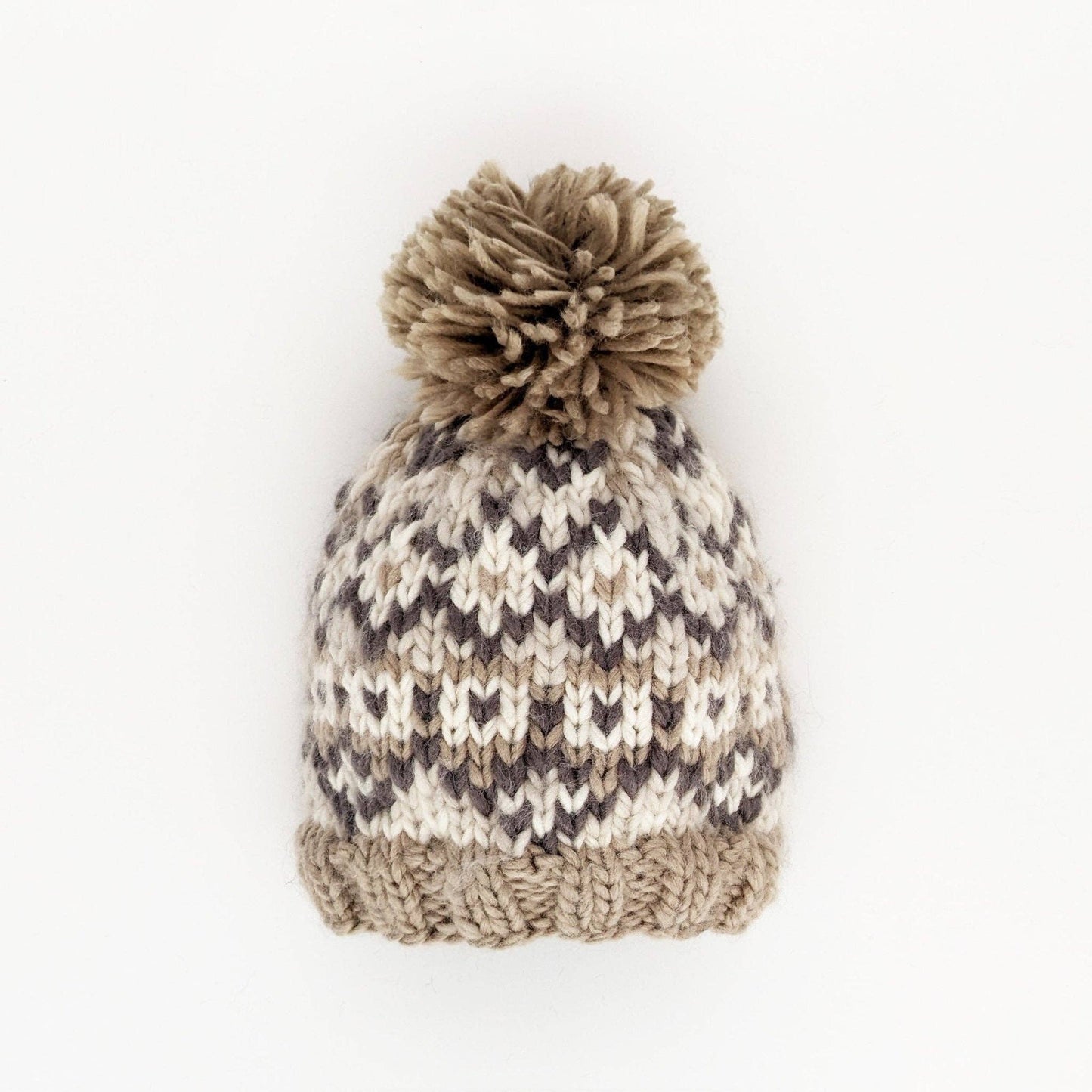 Fairisle Pebble Beanie Hat: Medium (6-24 months)