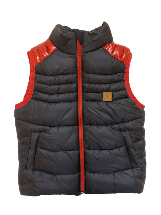 Black & Red Puffer Vest