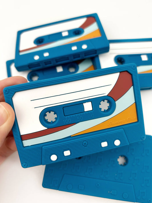 Vintage Cassette Tape Teether - Limited Edition 2 Blue