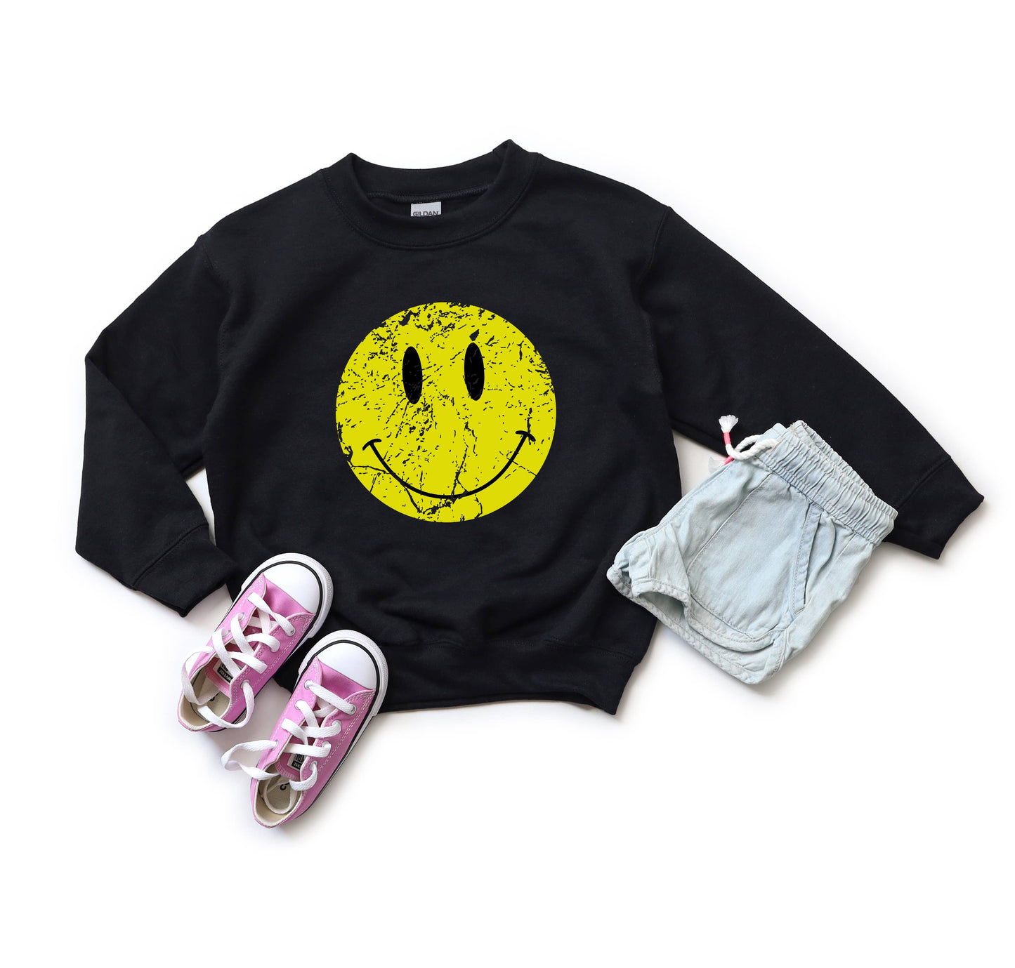 Smiley Face Sweatshirt Juniper